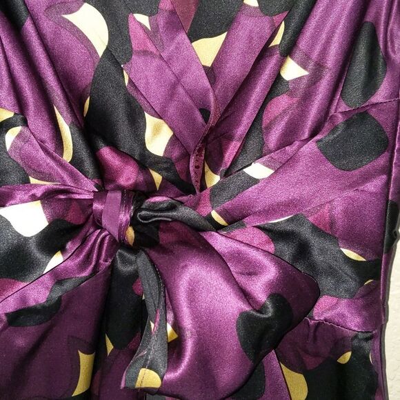 Cynthia Steffe 100% Silk Dress Fit and Flare Purple Bow 2 - Picture 3 of 8